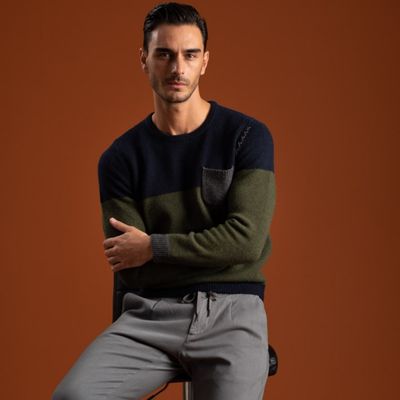 Girocollo uomo in lana merinos